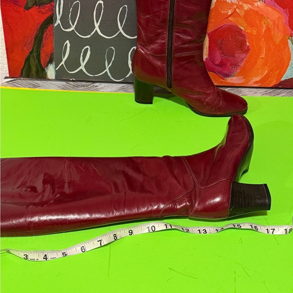 Dior Deep Burgundy Heeled Boots size 6 - Picture 12 of 15
